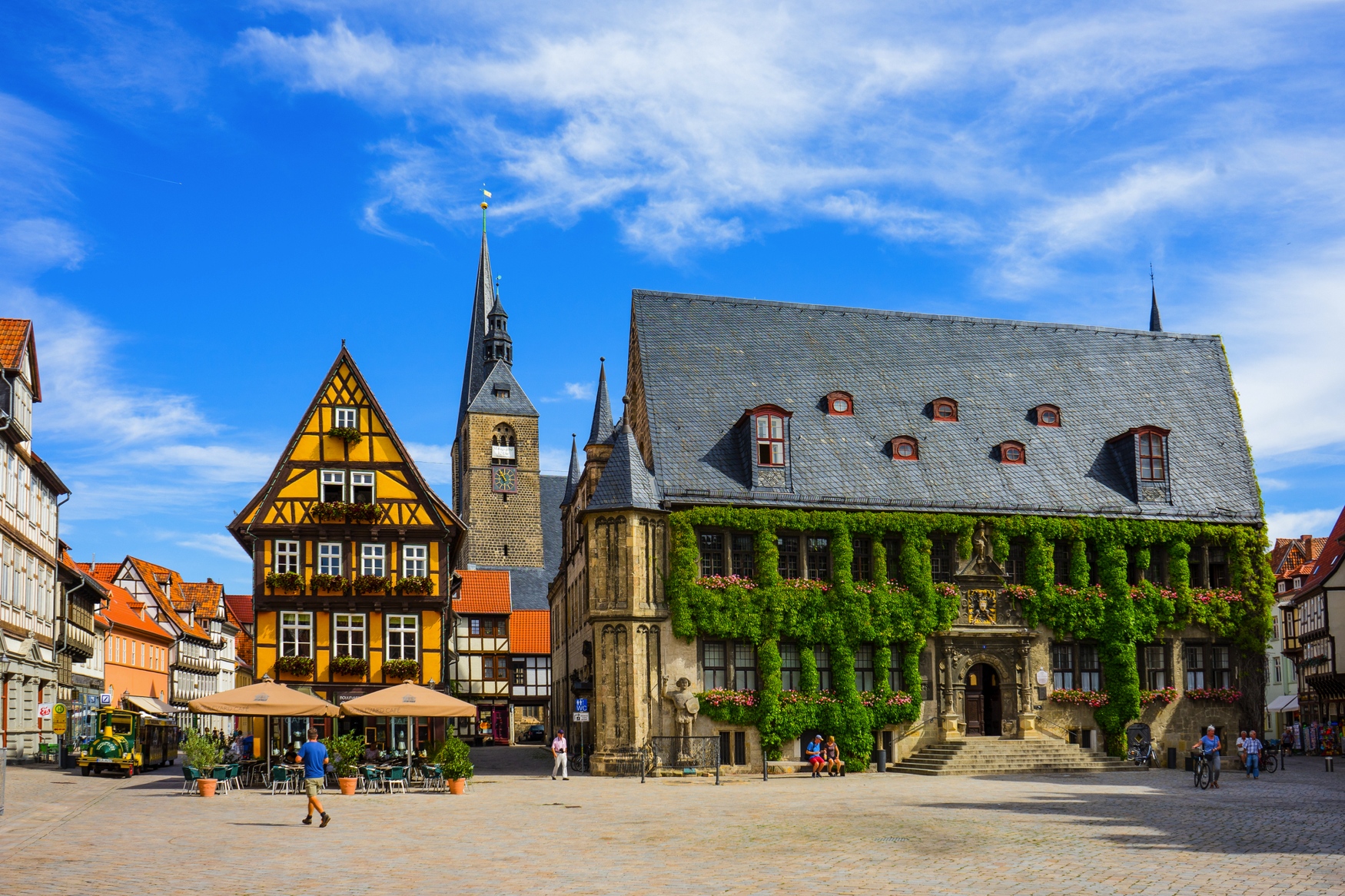 Quedlinburg Marktplatz Quedlinburger Roland Rathaus Marktstraße Hoken Breite Straße Harz  Altstadt